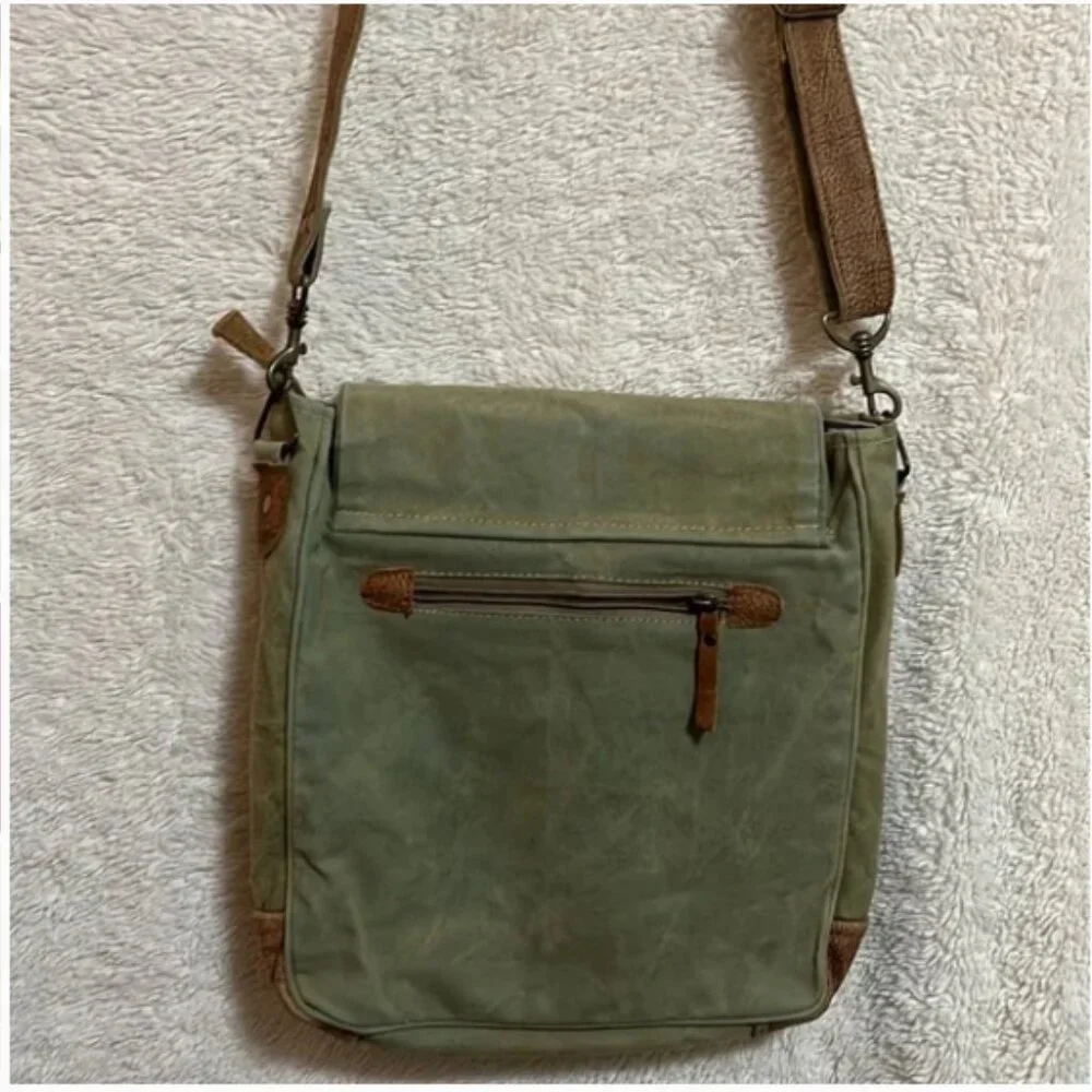 Vintage “Par Avion – Air Mail” Canvas and Leather Messenger Bag - Picture 14 of 16